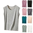 thumbnail image 1 of Antinious Ladies Crew Neck Sleeveless Solid Relaxed Style Versatile Daily Tank Tops, 1 of 5