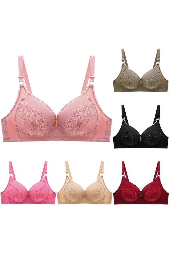 Ladies Embroidered Back Closure Light Weight Breathable Wireless Inner Bra