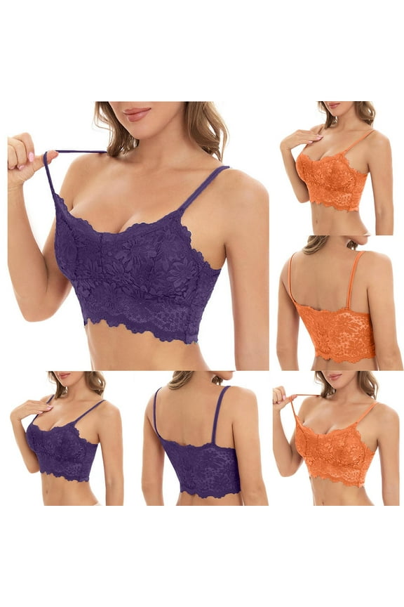 Ladies Lace Back Coverage Sling Wrap Breathable Support Inner Bra