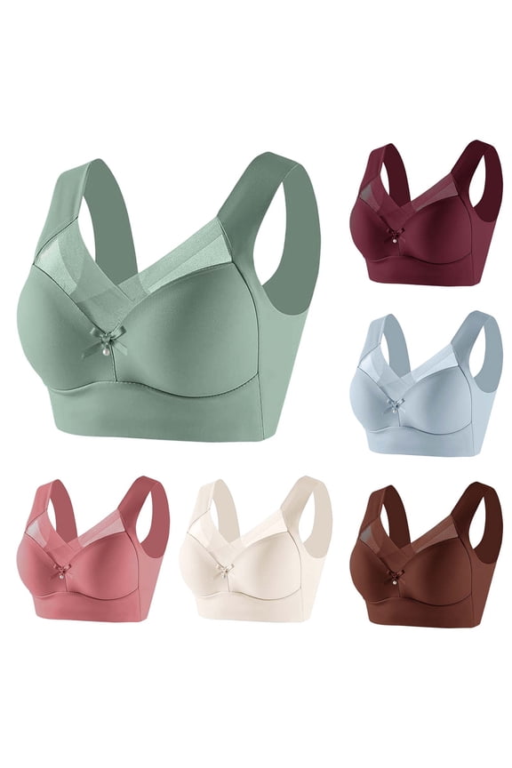 Ladies Lace Bow Wireless Side Support Adjustable Daily Wear Bras