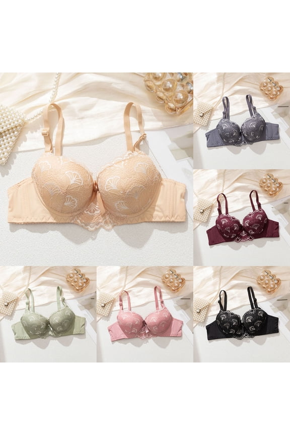 Ladies Lace Splice Underwire Hook Closure Airy Everyday Bras