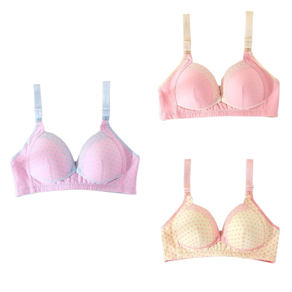 Antinious Ladies Lace Wireless Front Closure Backless Gathered Beautiful Back Nursing Inner Bra