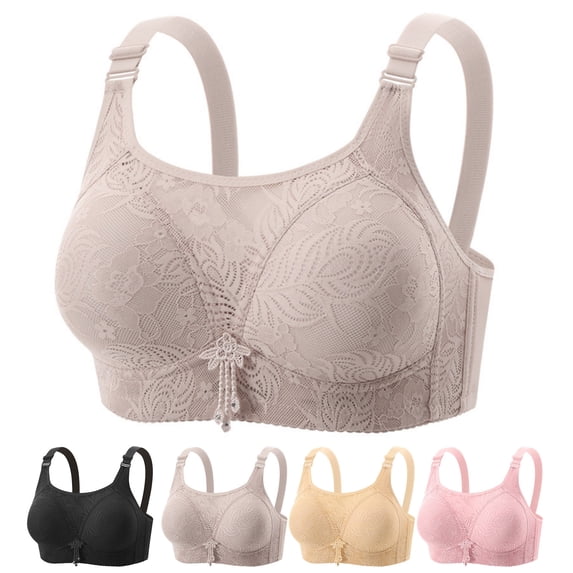 Antinious Women Wireless Bras Push Up Lace Print Breathable Comfortable