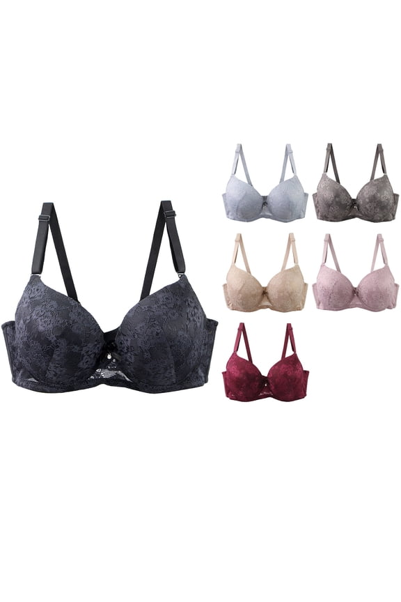 Ladies Plus Size Underwire Breathable Gathered Everyday Bras