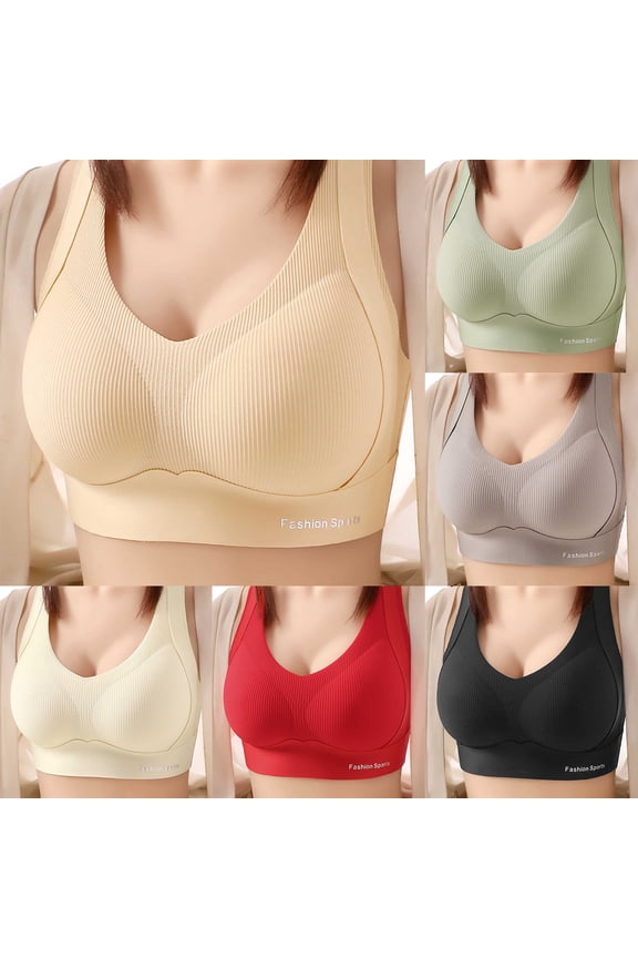 Ladies Plus Size Wireless Activity Back Support Breathable Supportive Daily Bra