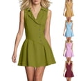 thumbnail image 1 of Antinious Ladies Sleeveless V-Neck Button Soft Loose Versatile Daily Casual Dress, 1 of 5