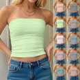 thumbnail image 1 of Antinious Ladies Solid Double Layer Stripe Tube Top Trendy Daily Casual Inner Bra, 1 of 5
