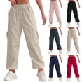 thumbnail image 1 of Antinious Ladies Solid High Waist Draped Breathable Loose Wide Leg Active Daily Full Length Pants, 1 of 5