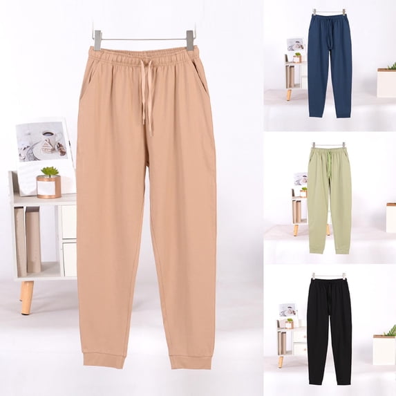 Antinious Ladies Solid Loose Soft Trendy Outdoor Pajama Full Length Pants