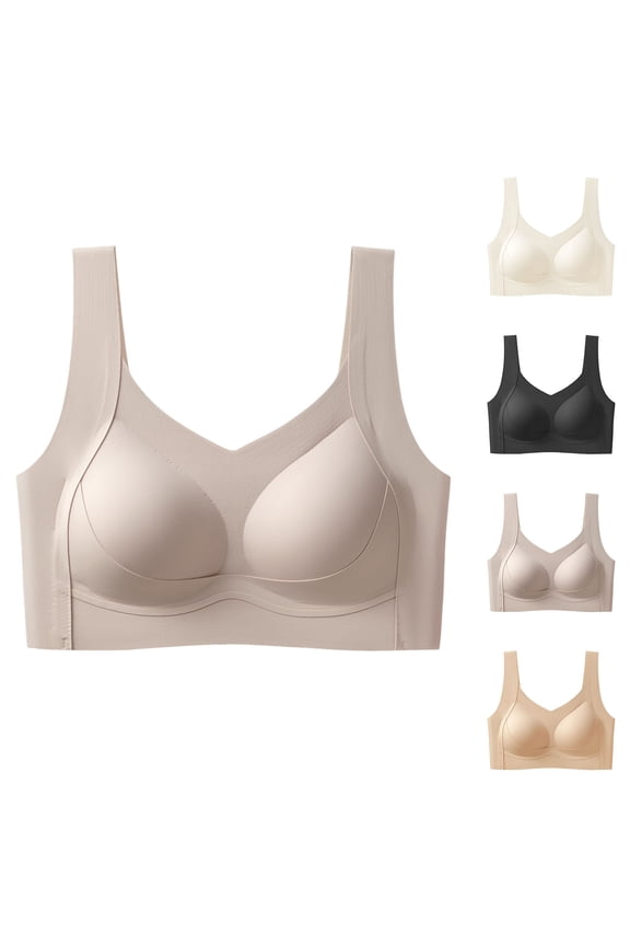 Ladies Solid Seamless Fixed Padding Tank Style Wireless Breathable Support Bra
