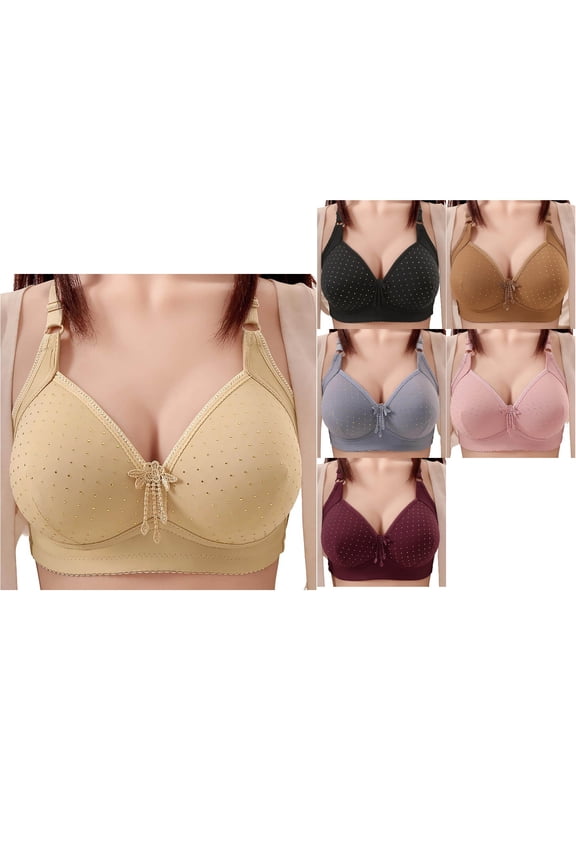 Ladies Solid Wireless Breathable Support Leisure Cozy Inner Bra