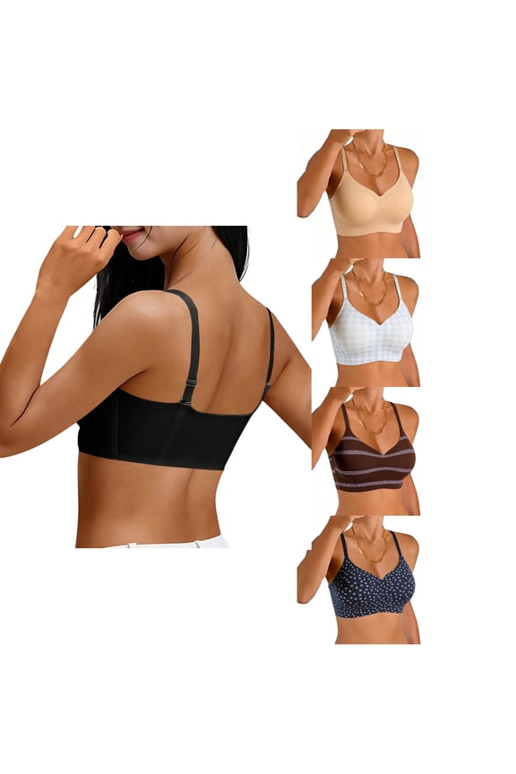 Ladies Solid Wireless Seamless Light Adjustable Strap Everyday Bras
