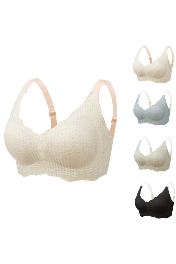 Ladies Solid Wireless Sports Comfortable Seamless Breathable Support Bras
