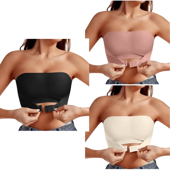 Antinious Women Wireless Bras Push Up Backless Strapless Solid Breathable Comfortable