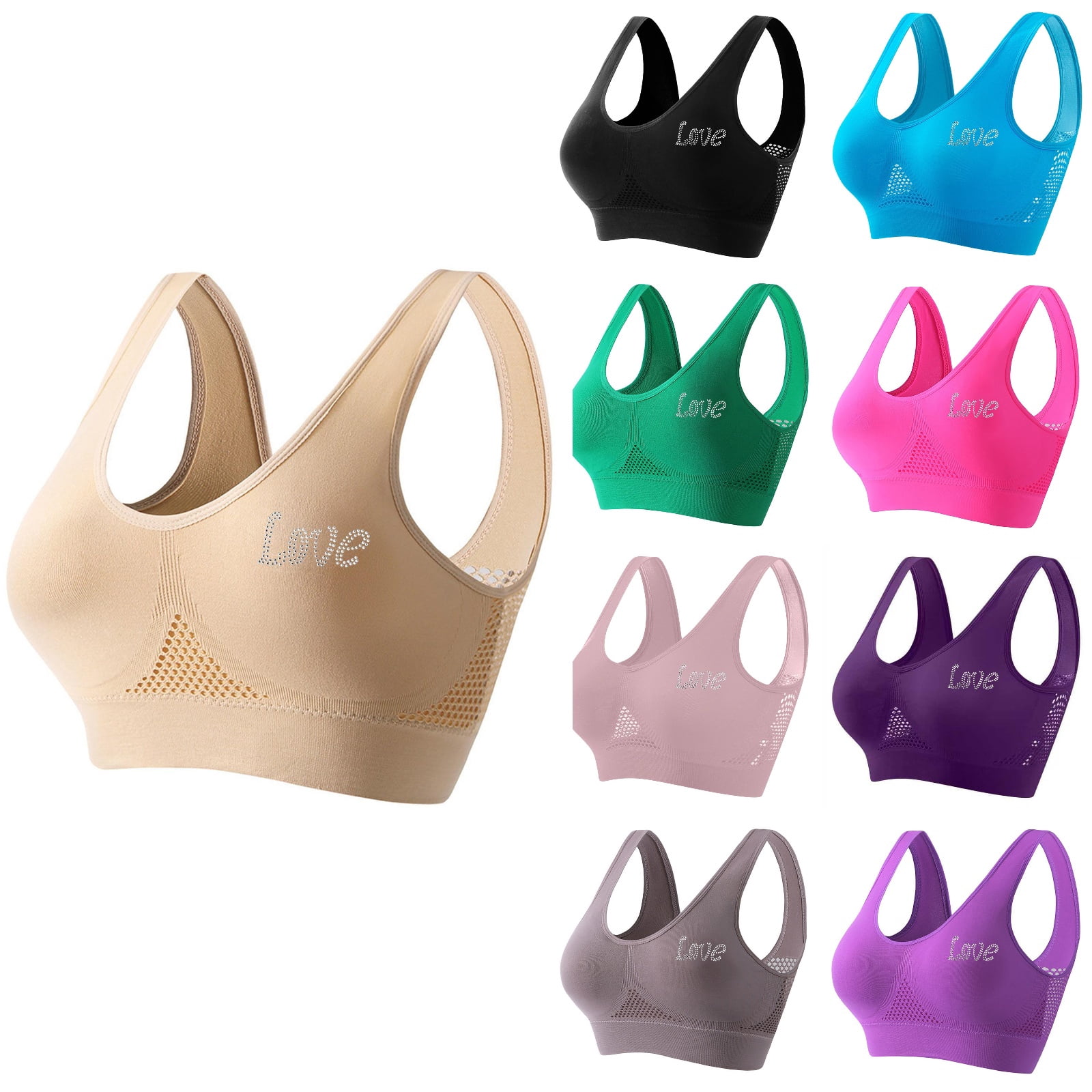 Antinious Ladies Sports Layer Rhinestone Removable Padded Casual Inner ...