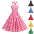 thumbnail image 1 of Antinious Ladies Summer Dress,Elegant Dresses for Women,Holiday Dresses for Women Lace Camis Sleeveless Round Neck Dress Hem Ziper Dress,Red,XXL, 1 of 5