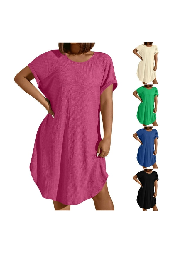 Ladies Summer Dress,Elegant Dresses for Women,Holiday Dresses for Women Temperament Solid Short Sleeve Cake Dress,Green,XXXL