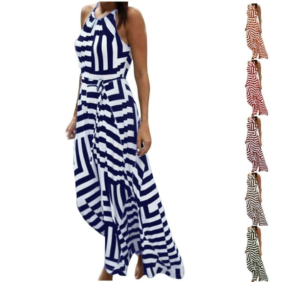 Antinious Ladies Summer Dress,Formal Party Dresses for Women,Evening Dresses for Women Short Sleeve Round Neck Party Maxi Dresses,Coffee,S