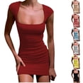 thumbnail image 1 of Antinious Ladies Summer Dress,Formal Party Dresses for Women,Formal Evening Dresses Solid Sleeveless Basic Mini Dresses,Yellow,XXL, 1 of 5