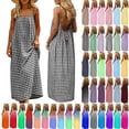 thumbnail image 1 of Antinious Ladies Summer Print Breathable Sleeveless Backless Camis Beach Sundress Maxi Dresses, 1 of 5