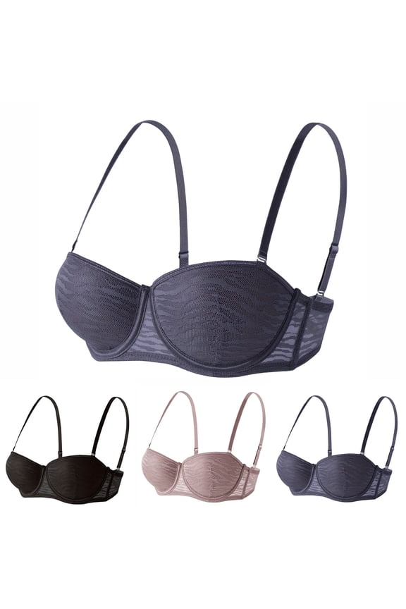 Ladies Underwire Demi Cup Lace Back Support Comfortable Everyday Bra