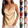 thumbnail image 1 of Antinious Ladies V-Neck Camisole Adjustable Lace Splice Breathable Tank Tops, 1 of 5