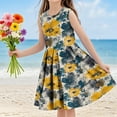 thumbnail image 1 of Antinious Little Girls Summer Dress,Toddler Girl Casual Dress,Kids Casual Print Dress Stretchy Camisole Sleeveless Dress A Line Dress,Multicolor,110, 1 of 5
