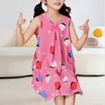 thumbnail image 1 of Antinious Little Girls Summer Dress,Toddler Girl Casual Dress,Young 1-8 Years Girl's Casual Dress Children'sDress Wear Girl Princess Dress Neck Short Sleeve Flowy Print,Watermelon Red,12 Months, 1 of 4