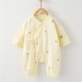 thumbnail image 1 of Antinious Long Sleeve Bodysuits for Kids,Boys And Girls Summer Bodysuit,Toddler Kids Girls Boys Long Sleeve Printed Color T-Shirt Round Neck Jumpsuit Romper,Yellow,66, 1 of 3