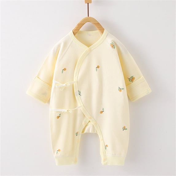 Antinious Long Sleeve Bodysuits for Kids,Boys And Girls Summer Bodysuit,Toddler Kids Girls Boys Long Sleeve Printed Color T-Shirt Round Neck Jumpsuit Romper,Yellow,66