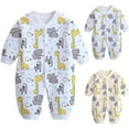 thumbnail image 1 of Antinious Long Sleeve Bodysuits for Kids,Boys And Girls Summer Bodysuit,Child Printing Newborn Button-Neck Long Sleeved Long Rompers,Blue,80, 1 of 4