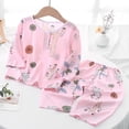 thumbnail image 1 of Antinious A Long-Sleeved Solid Color Casual Home Wear Set Suitable for Boys and Girls,Toddler Winter Long Sleeve Sleepwear Outfits Sets,Kids Long Sleeved Pajamas Two-piece Set,Pink,75, 1 of 3