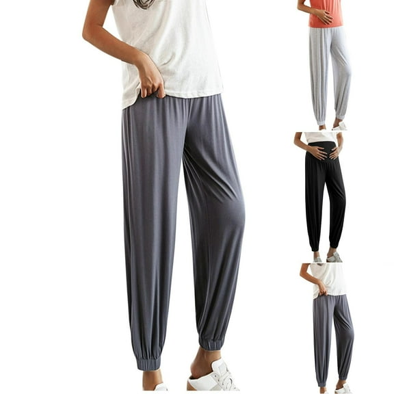 Antinious Maternity Full Long Pants for Women,Pregnancy Maternity Solid Casual Trousers,Pregnant Women's Leggings Shortened Pregnant Women's Pants Casual Pregnant Women's Cropped Pants,XL,