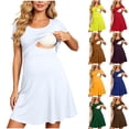 thumbnail image 1 of Antinious Maternity Short Sleeve Loose Versatile Dress with Nursing Layout, 1 of 4