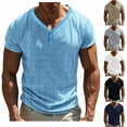 thumbnail image 1 of Antinious Men Casual Solid Button Business Breathable V-Neck Short Sleeve Shirts, 1 of 5