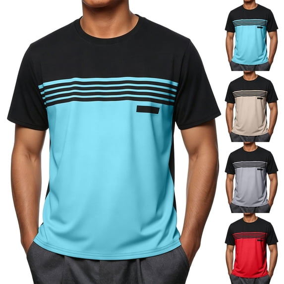 Antinious Men Ice Silk Round Neck Short Sleeve Breathable Running Daily Casual Tops