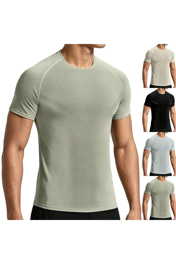 Men Ice Silk Wear Running Fitness Short Sleeve T-Shirts