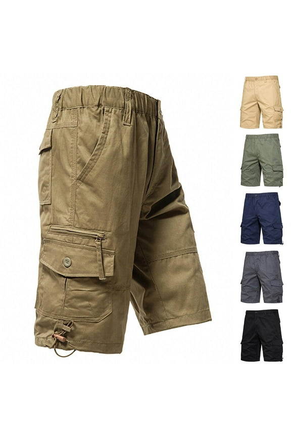 Men Pocket Cargo Pants Sport Half Pants Casual Outdoor Wear Plus Size Shorts