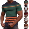 thumbnail image 1 of Antinious Men Print Crewneck Sleep Shirts Short Sleeve Loose Fitness Elastic Summer Casual Tops, 1 of 5