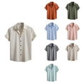 thumbnail image 1 of Antinious Men Short Sleeve Collared Summer Button Beach Lightweight Casual Tops, 1 of 5