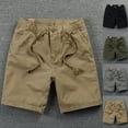 thumbnail image 1 of Antinious Men Solid Breathable Sport Fitness Cargo Half Shorts Pants, 1 of 3