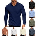 thumbnail image 1 of Antinious Men Solid Button Collar Long Sleeve Classic Outdoor Casual Fall Tops, 1 of 5