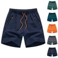 thumbnail image 1 of Antinious Mens Solid Drawstring Elastic Waist Pocket Breathable Beach Shorts, 1 of 3