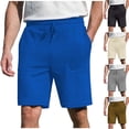 thumbnail image 1 of Antinious Men Solid Drawstring Pocket Running Half Shorts Pants, 1 of 5