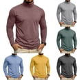 Antinious Men Solid High Neck Long Sleeve Base Layer Loose T-Shirts ...