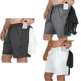 thumbnail image 1 of Antinious Men Solid High Street Roll Breathable Loose Fitness Sport Shorts, 1 of 5