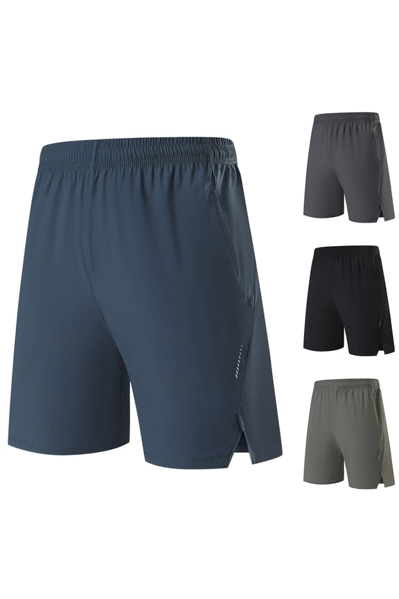 Men Solid Ice Silk Breathable Running Outdoor Half Shorts Pants