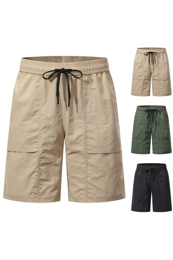 Men Solid Ice Silk Breathable Running Sport Casual Shorts