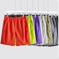 thumbnail image 1 of Antinious Men Solid Loose Zip Pocket Inner Drawstring Stretch Waist Half Shorts Pants, 1 of 5