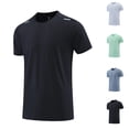 Antinious Men Solid Reflective Strip Breathable Workout Short Sleeve ...